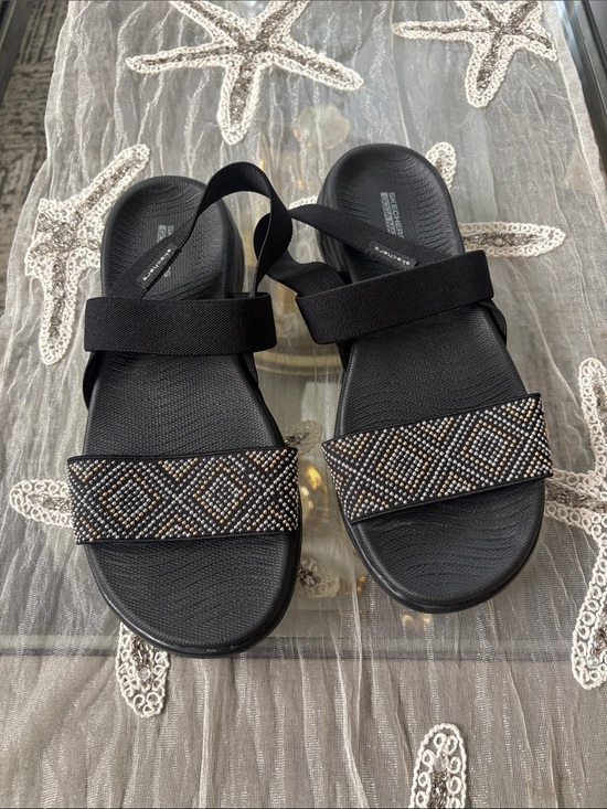 Skechers Shoes - Skechers Women's Black Strappy Beaded Sandals